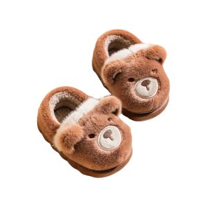 Adorable Cartoon Plush Slippers for Kids - Warm & Anti-Slip Home Shoes - 5-PhotoRoom