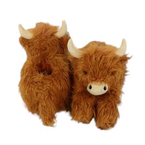Adorable Highland Cow Fluffy Warm Slippers (4)