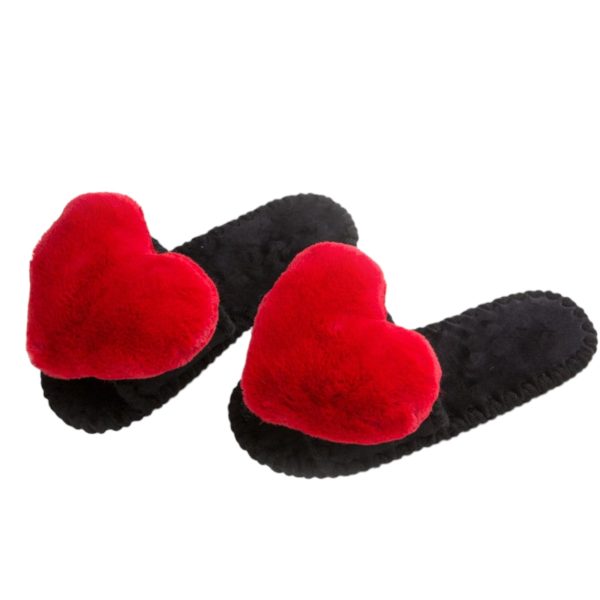 Alluring Red Heart Women's Fluffy Slippers (3)