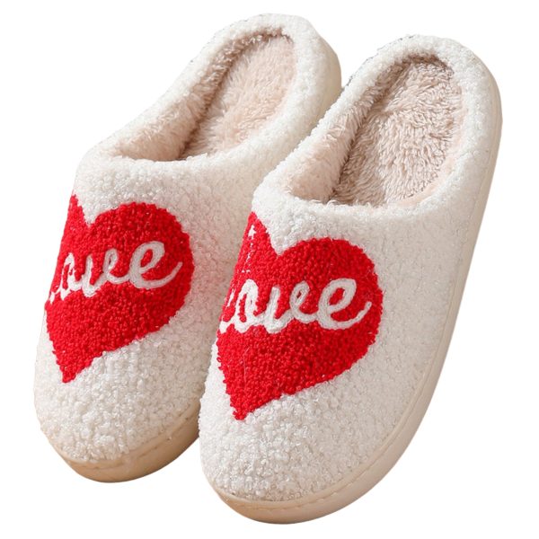 Big Red Love Warmth and Love in Every Step - Cotton Slippers for Women (3)-PhotoRoom