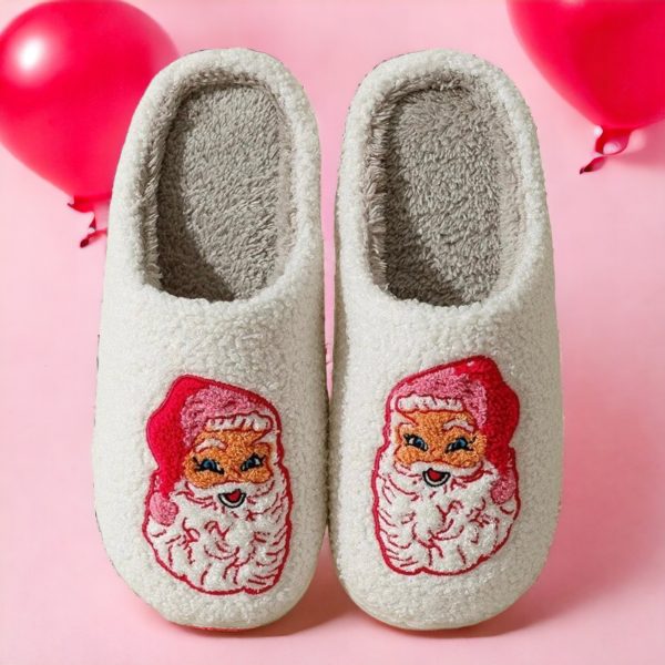 CHRISTMAS Pink Santa House Shoes, Women’s Slippers - 1-PhotoRoom(2)