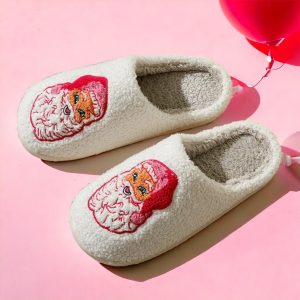 CHRISTMAS Pink Santa House Shoes, Women’s Slippers - 2-PhotoRoom(2)