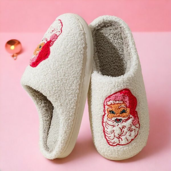 CHRISTMAS Pink Santa House Shoes, Women’s Slippers - 4-PhotoRoom(2)