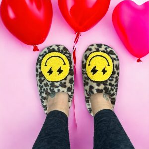 Cheetah Smily House Slippers, Trendy House Shoes-PhotoRoom