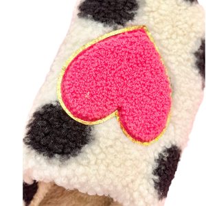 Chic Pink Heart Patch Valentine's Day Slippers (4)