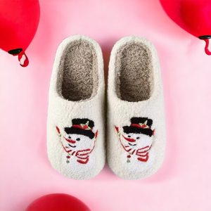Christmas SnowMan Holiday Slippers, Women’s House Shoes - 1-PhotoRoom(2)