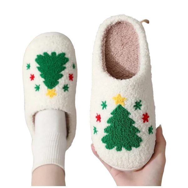 Christmas Tree Slippers, Women’s House Shoes - 2-PhotoRoom