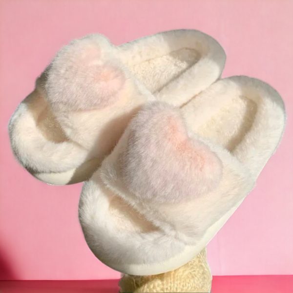 Cozy Valentine's Day Slippers Indoor Fuzzy Pajama Shoes Valentine's Shoes Pink Heart Slippers Love Comfortable Cozy Slippers - 4-PhotoRoom(1)