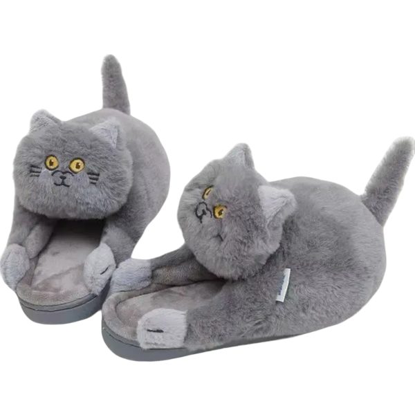 Cuddly Hug Cat Slippers - Funny and Cute Gift for Women and Men (One Size 35-43) - 1-PhotoRoom