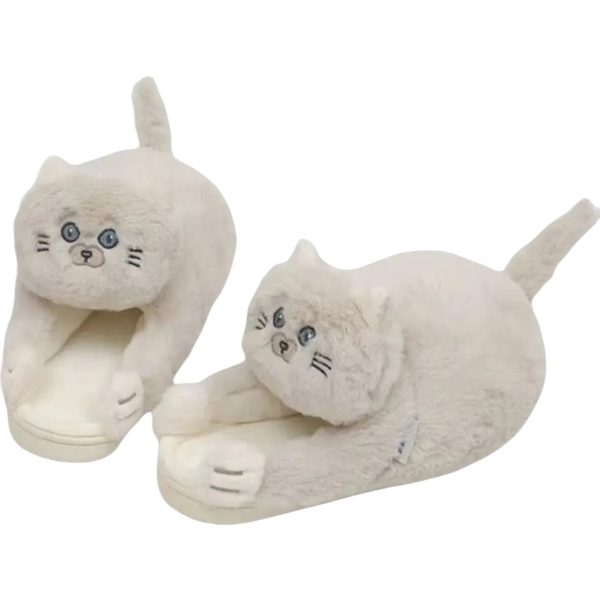 Cuddly Hug Cat Slippers - Funny and Cute Gift for Women and Men (One Size 35-43) - 3-PhotoRoom