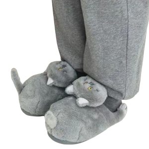 Cuddly Hug Cat Slippers - Funny and Cute Gift for Women and Men (One Size 35-43) - 4-PhotoRoom