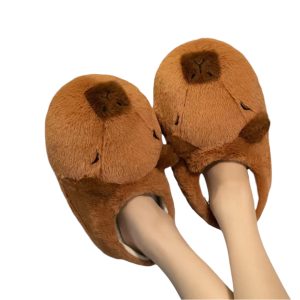 Cute Cartoon Capybara Cotton Slippers Soft, Non-slip, and Cozy Indoor Plush Shoes One Size 35-42 - 3-PhotoRoom