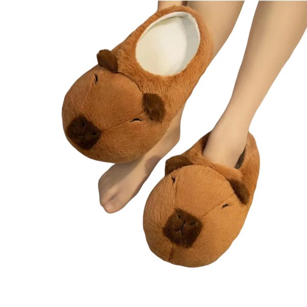 Cute Cartoon Capybara Cotton Slippers Soft, Non-slip, and Cozy Indoor Plush Shoes One Size 35-42 - 8-PhotoRoom