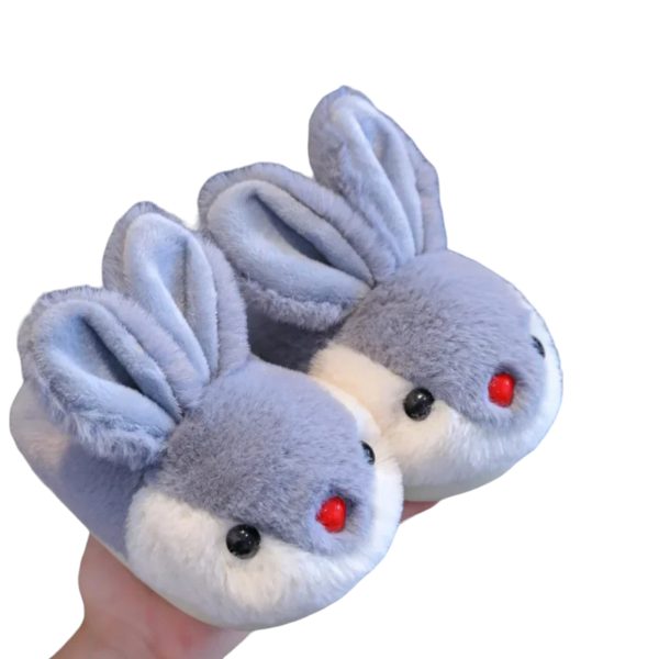 Cute Cartoon Rabbit Winter Plush Slippers for Kids - Indoor Warmth and Comfort - 2-PhotoRoom