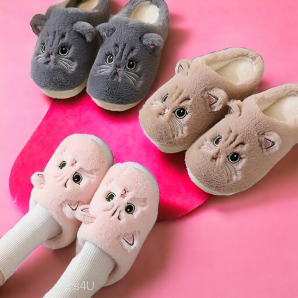 Cute Cat Slippers Pet Slides Cute, Funny House Slippers for Cozy Winter - 4-PhotoRoom(1)