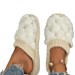 Fashionable Winter Fur Slippers - Faux Warmth (3)