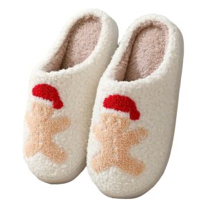 Gingerbread house slippers, women’s Christmas slippers - 1-PhotoRoom(1)