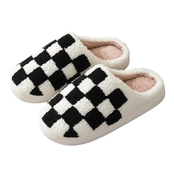 Gingham Slippers, Women’s Plaid House Shoes - 4-PhotoRoom(1)