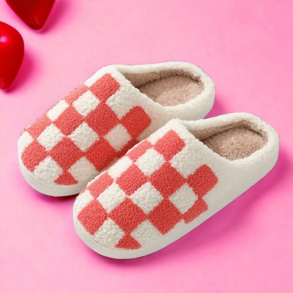 Gingham Slippers, Women’s Plaid House Shoes - 5-PhotoRoom(2)