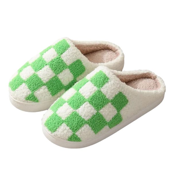 Gingham Slippers, Women’s Plaid House Shoes - 6-PhotoRoom(1)