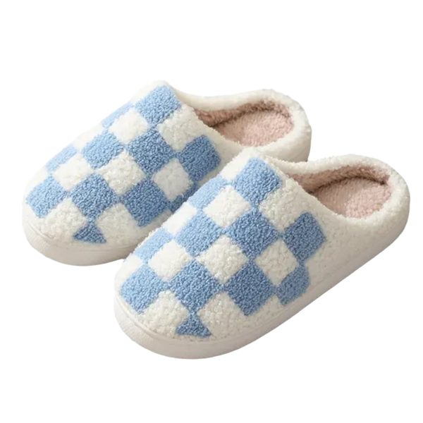 Gingham Slippers, Women’s Plaid House Shoes - 7-PhotoRoom(1)