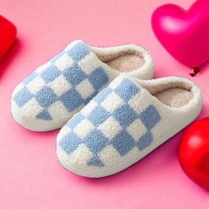 Gingham Slippers, Women’s Plaid House Shoes - 7-PhotoRoom(2)