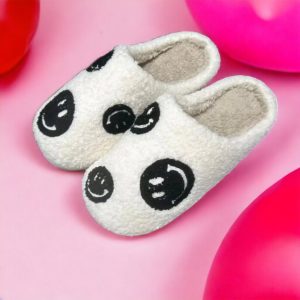 HALLOWEEN Black Smiley Face Slippers, Women’s House Shoes - 1-PhotoRoom(2)
