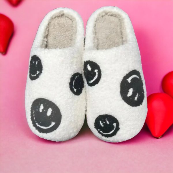HALLOWEEN Black Smiley Face Slippers, Women’s House Shoes - 2-PhotoRoom(2)