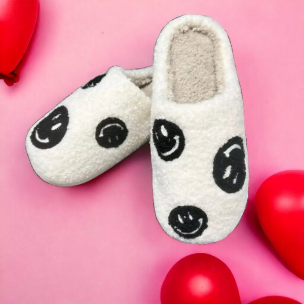 HALLOWEEN Black Smiley Face Slippers, Women’s House Shoes - 3-PhotoRoom(2)