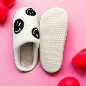 HALLOWEEN Black Smiley Face Slippers, Women’s House Shoes - 5-PhotoRoom(2)
