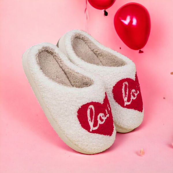 Love Heart Slippers, Womens Slippers, Heart Slippers, Cozy Slippers, Valentines Gift, Gift for Her, Mothers Day Gift for Woman - 2-PhotoRoom(1)