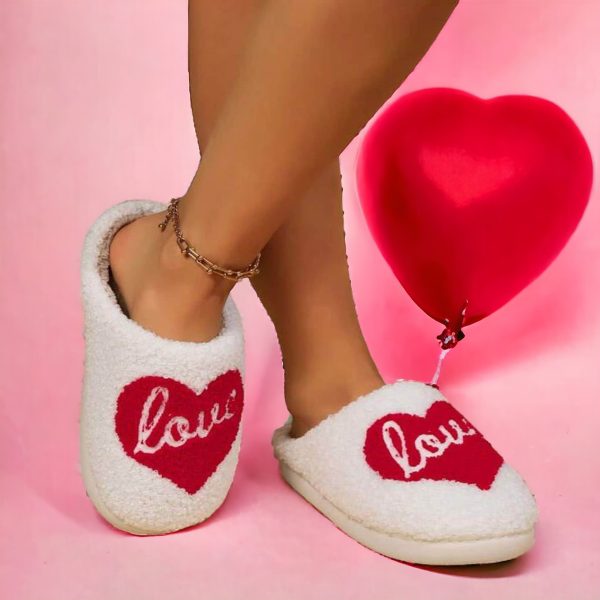 Love Heart Slippers, Womens Slippers, Heart Slippers, Cozy Slippers, Valentines Gift, Gift for Her, Mothers Day Gift for Woman - 5-PhotoRoom(1)