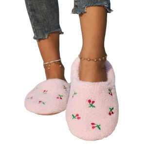 Luxurious Cherry Embroidered Slippers - Valentine's Gift (2)