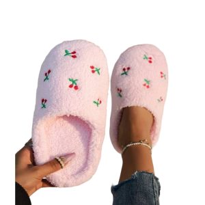 Luxurious Cherry Embroidered Slippers - Valentine's Gift (5)