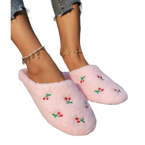 Luxurious Cherry Embroidered Slippers - Valentine's Gift (6)