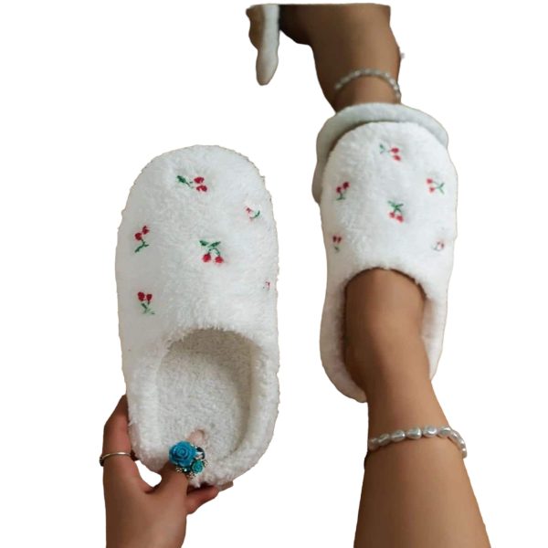 Luxurious Cherry Embroidered Slippers - Valentine's Gift (9)