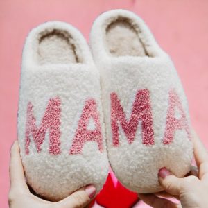 MAMA SLIPPERS Gifts for Mom House Shoes for Moms Girl Mom Slippers Cozy Mama Shoes Sherpa Mom Slippers - 1-PhotoRoom(1)