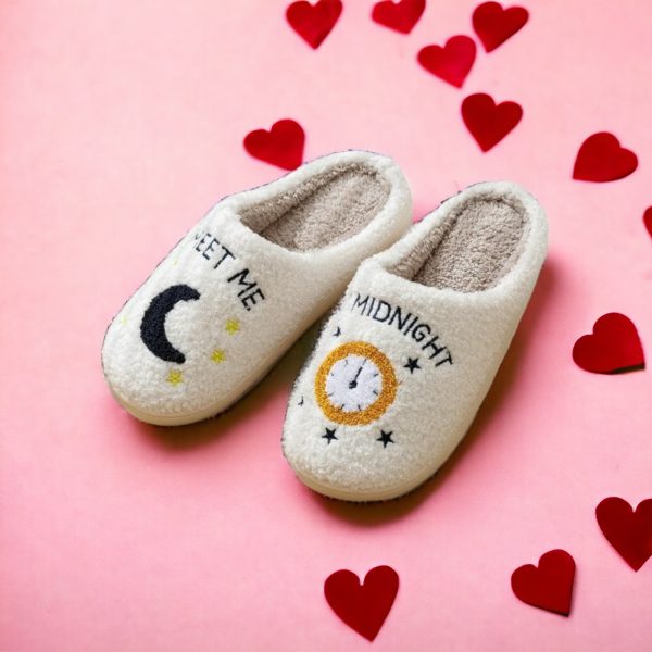 Meet Me at Midnight Slippers, Taylor Swift Gifts, Cozy Slippers, Embroidered Slippers, Gifts for Her, Valentines Day Slippers, Warm Home - 4-PhotoRoom(1)