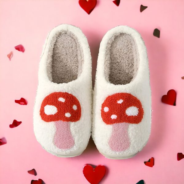 Mushroom Slippers Green, Red Slides with Rubber Sole Cute House Slippers Warm fungal slippers for women - 1-PhotoRoom(1)