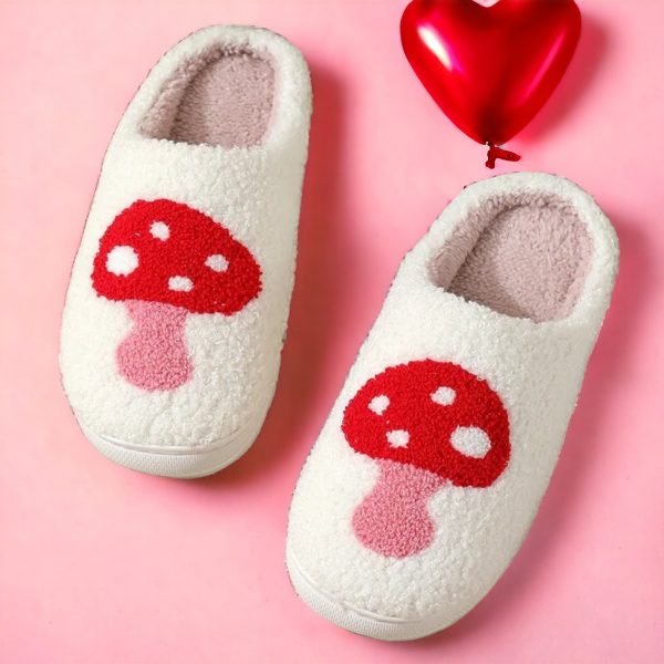 Mushroom Slippers Green, Red Slides with Rubber Sole Cute House Slippers Warm fungal slippers for women - 6-PhotoRoom(1)