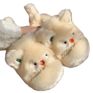 New Cute Cats Faux Plush Fur Winter Women's Slippers - Soft and Warm Home Cotton Shoes - 1-PhotoRoom