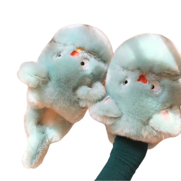 New Cute Cats Faux Plush Fur Winter Women's Slippers - Soft and Warm Home Cotton Shoes - 7-PhotoRoom