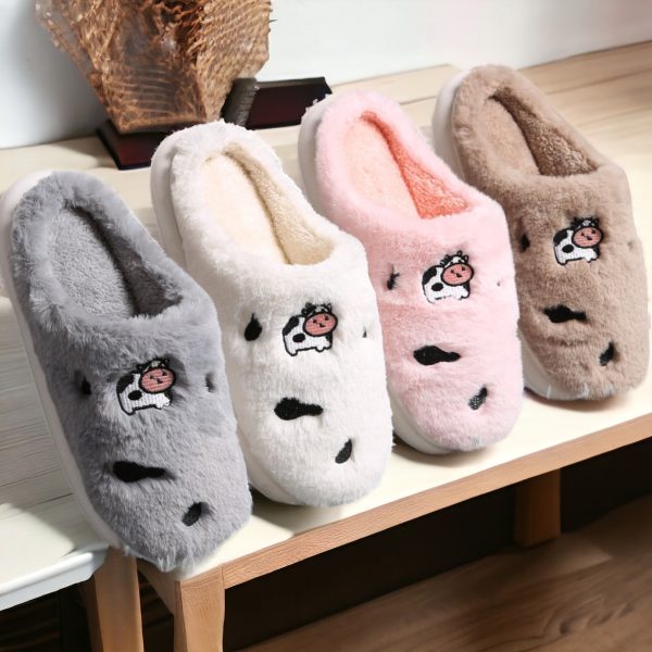 PS Cow Fur Slippers ·Cozy Slippers·Slippers for Women·House slippers·Winter Slippers·Soft·ComfyLuxe - 1-PhotoRoom