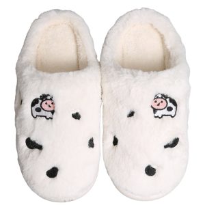 PS Cow Fur Slippers ·Cozy Slippers·Slippers for Women·House slippers·Winter Slippers·Soft·ComfyLuxe - 4-PhotoRoom