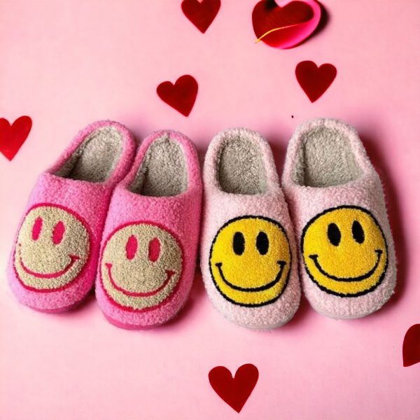 Pastel Smiley Face Slippers, Women’s House Shoes - 1-PhotoRoom(1)