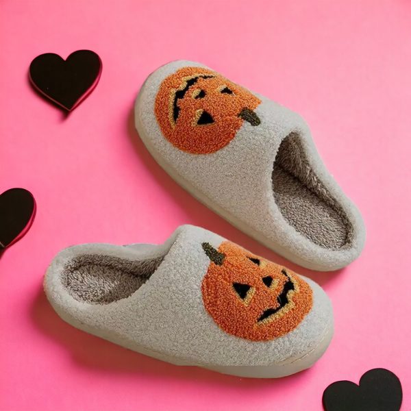 Pumpkin Halloween Slippers, Women’s Halloween House Shoes - 1-PhotoRoom(1)