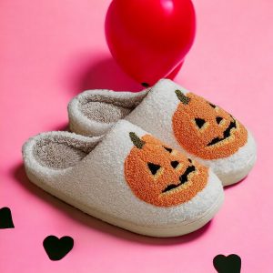 Pumpkin Halloween Slippers, Women’s Halloween House Shoes - 2-PhotoRoom(1)