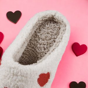 Red Heart Slippers, Pink Love Slippers, Cute Fluffy Cozy Slippers, Gifts For Her, Couples Slippers for Valentines, Winter Home Slippers - 4-PhotoRoom(1)