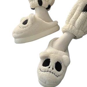 Stylish Winter Fashion Skull Head Cotton Slippers for Women and Men - 5-PhotoRoom