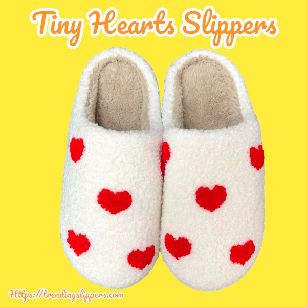 Tiny Hearts Slippers – Comfy Smiley Face Slippers for Men & Women